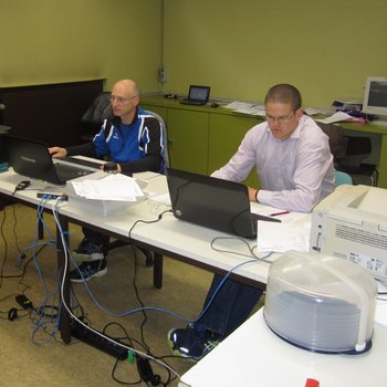 Jörg Sauerwein und Andreas Bröder bei der Arbeit