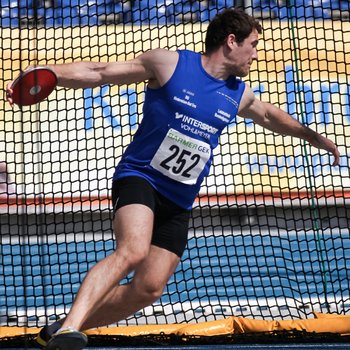 Johannes Nickel siegte im Diskuswurf mit 45,84m
